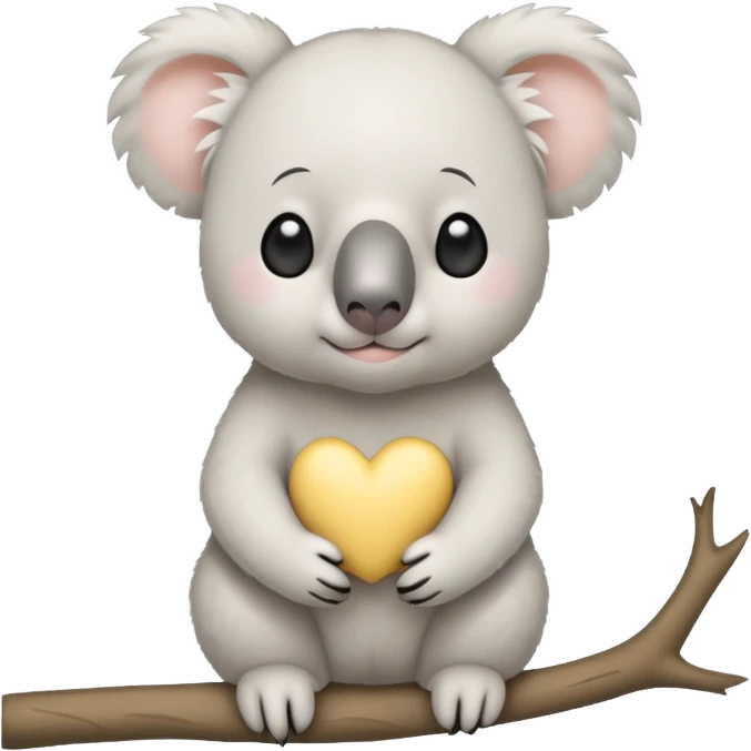 albino koala, realistic, simple, cute, no blush emoji