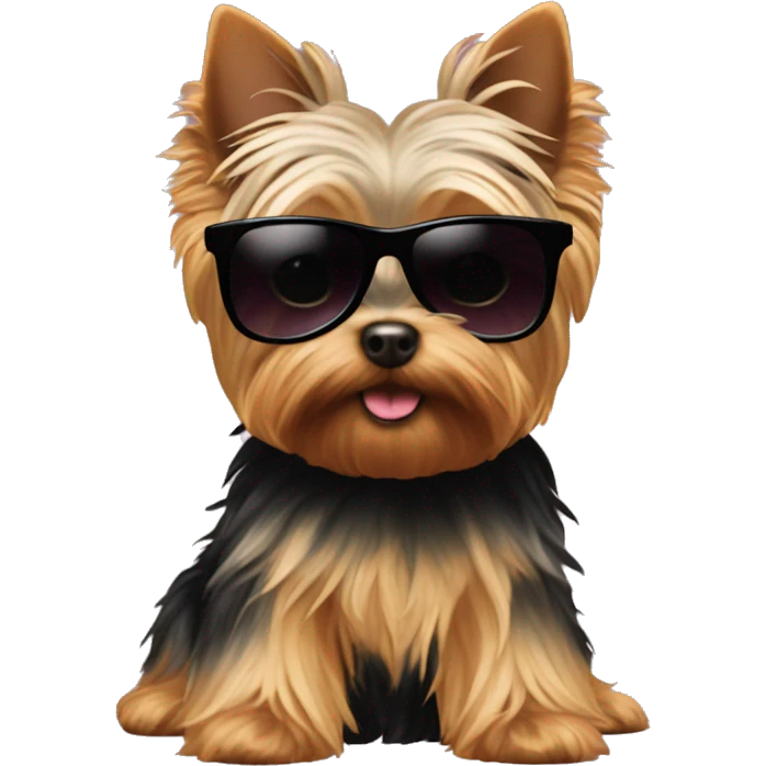 Yorkie  with sunglasses ￼ emoji