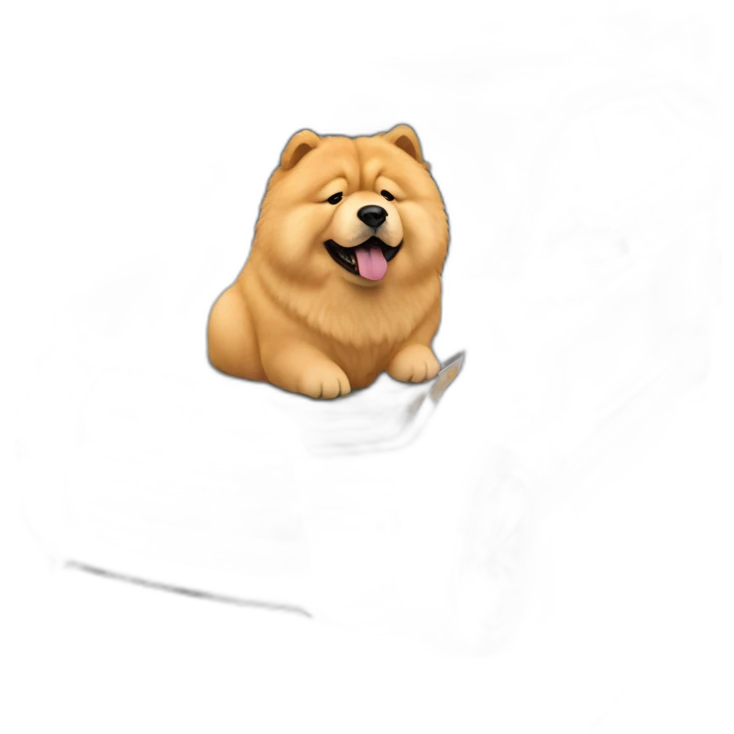 Chow Chow dog ridding tesla emoji
