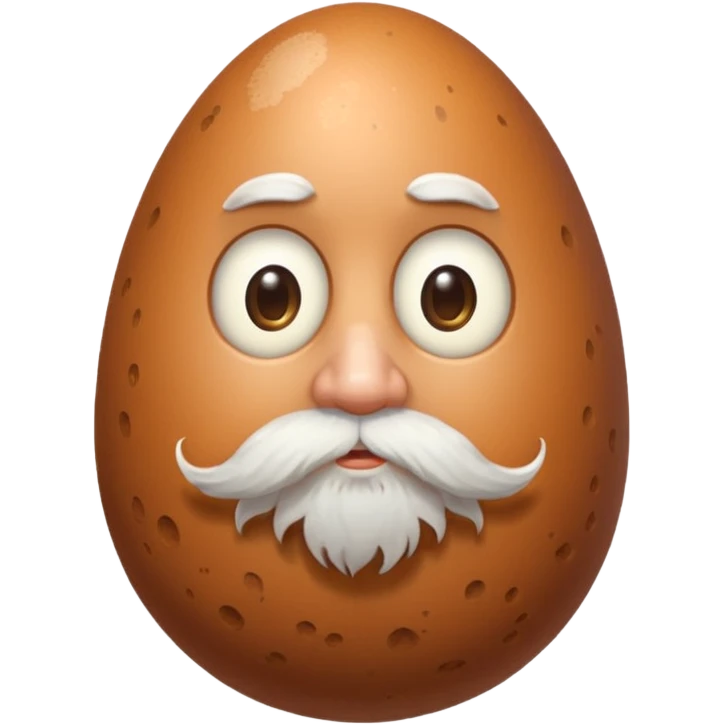 brown egg with a beard emoji
