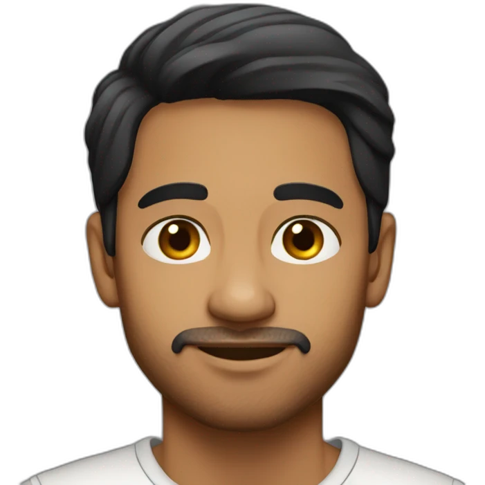 Indian guy light brown skin smooth black hair in his 30s emoji