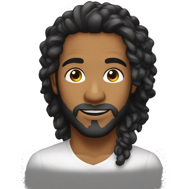 Capoeira homem moreno de cabelo preto emoji