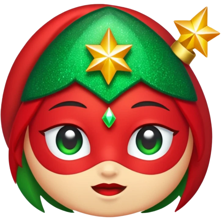glitter red and green lupa emoji
