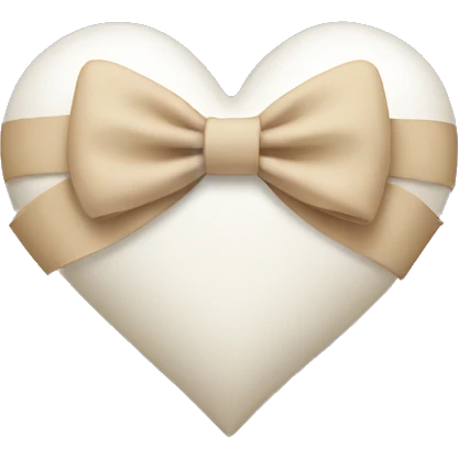 white heart with beige bow emoji