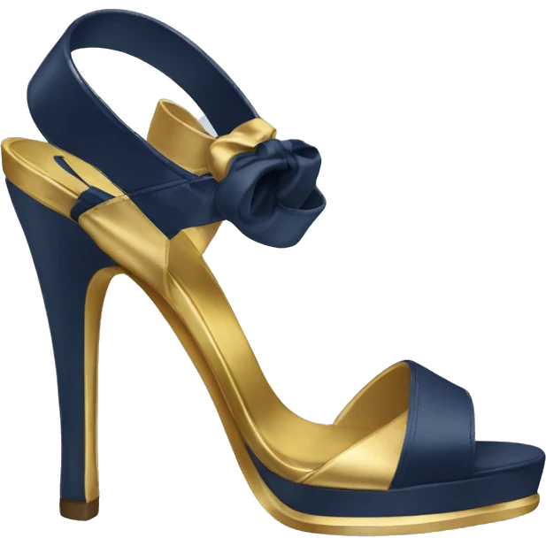 A navy blue and gold heel  emoji