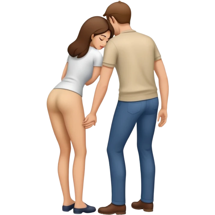 Man behind woman bending over emoji