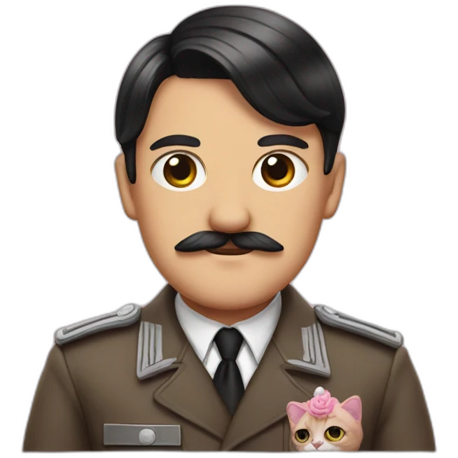 Hitler with pink flushy cat ears emoji