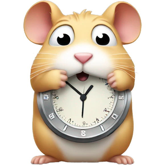 Angry hamster looking at his watch emoji