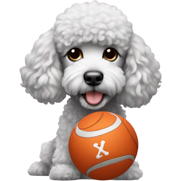 Poodle holding a ball emoji