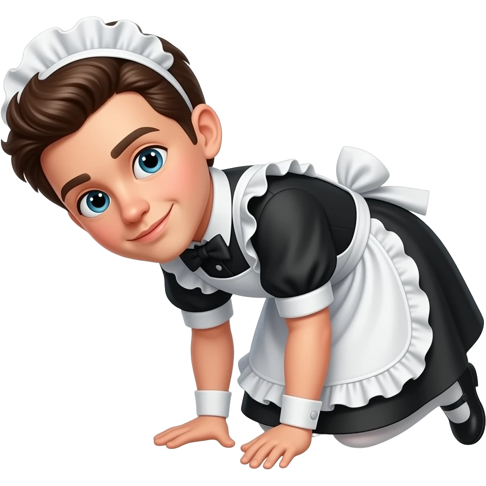 Cute male french maid bending over emoji