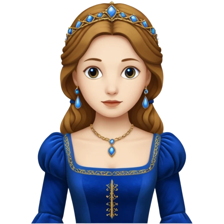 Renaissance lady, blue dress emoji