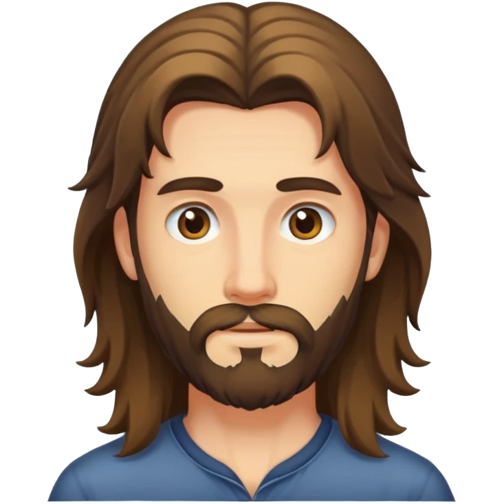 Guy with long hair and patchy beard  emoji