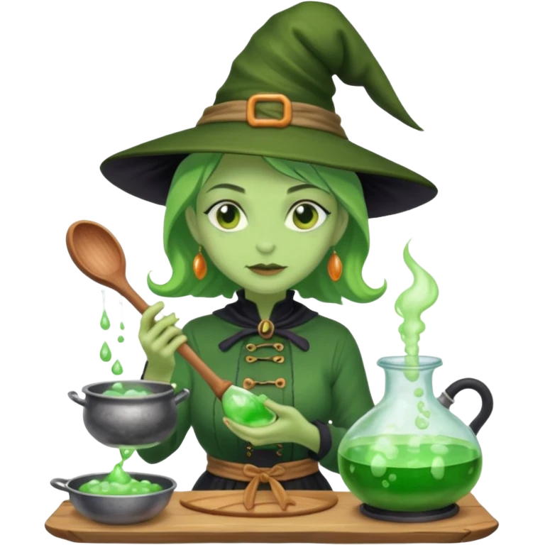 green witch cooking potion emoji