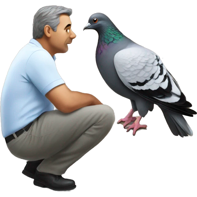 Pigeon pooping on man emoji