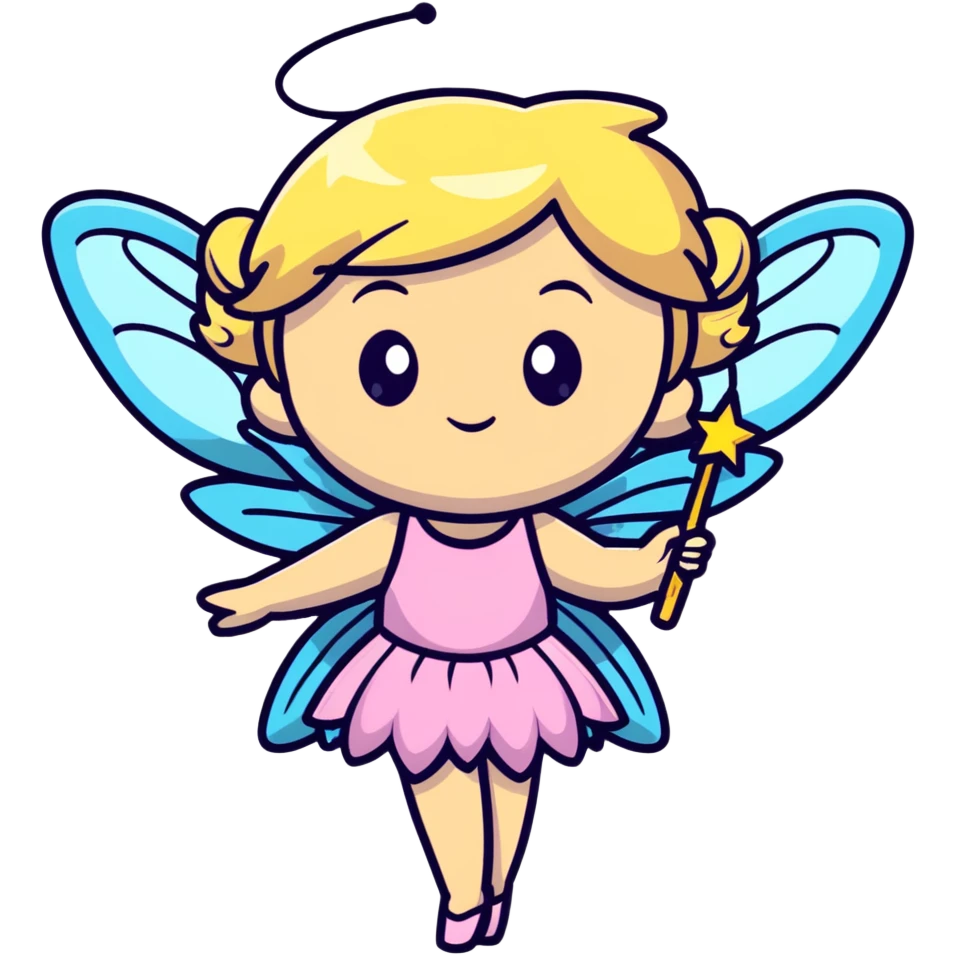Fairy with sparkling wings and wand emoji