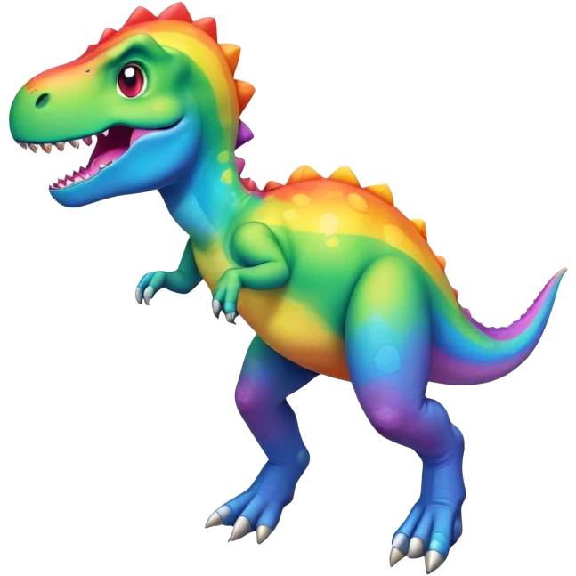 rainbow dinosaur running emoji