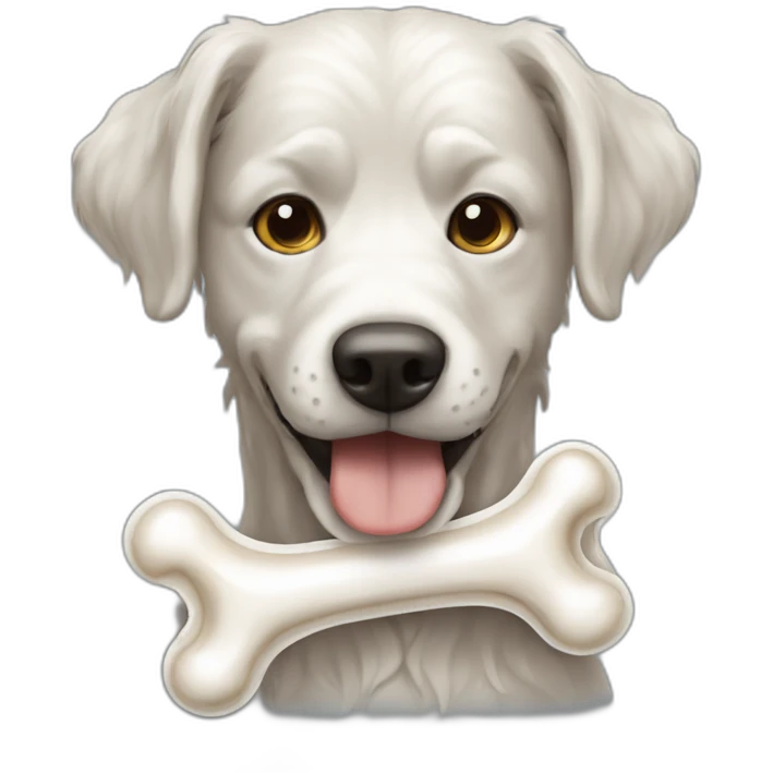 Bolonka dog with bone emoji