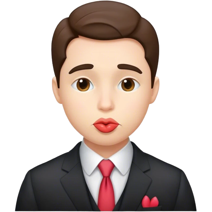 Kissy face wearing a suit  emoji