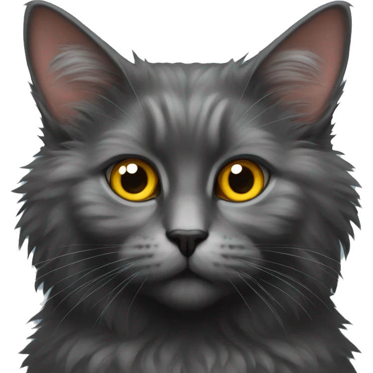 Gato angora negro con ojos amarillos emoji