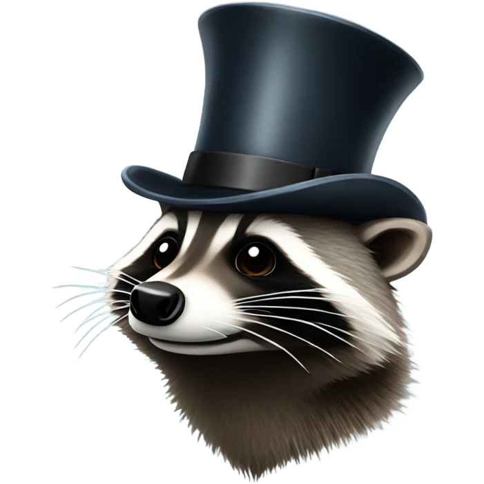 raccoon with top hat emoji