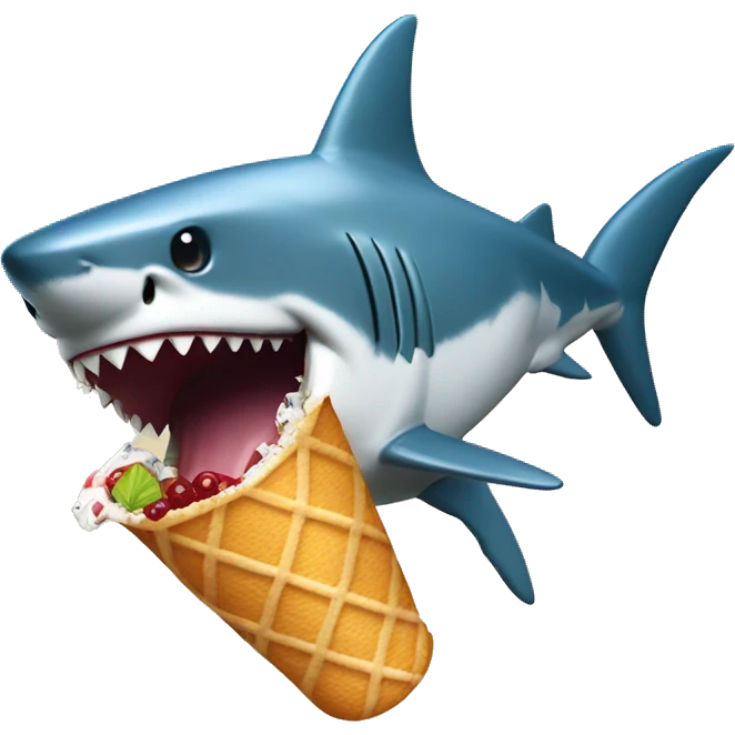 Shark eating a popcycle emoji