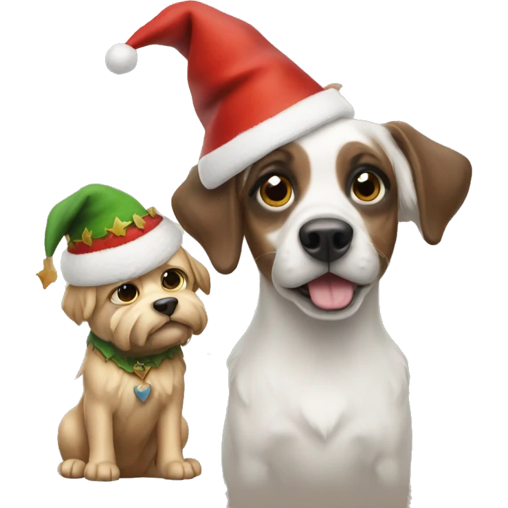 Dog with a elf emoji