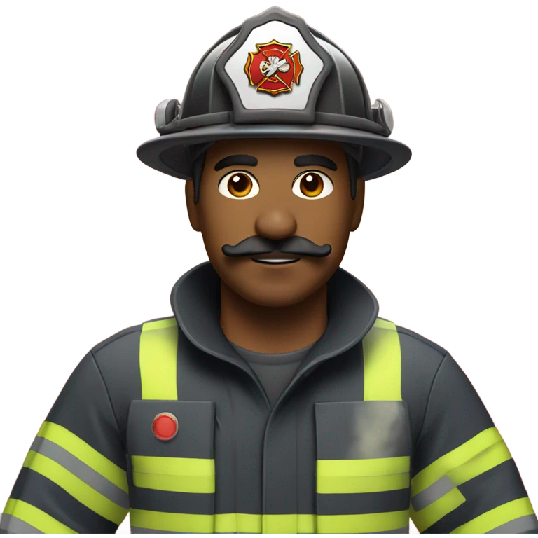Firefighter with mustache emoji