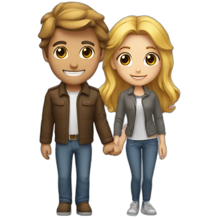 a guy rizzing a girl emoji