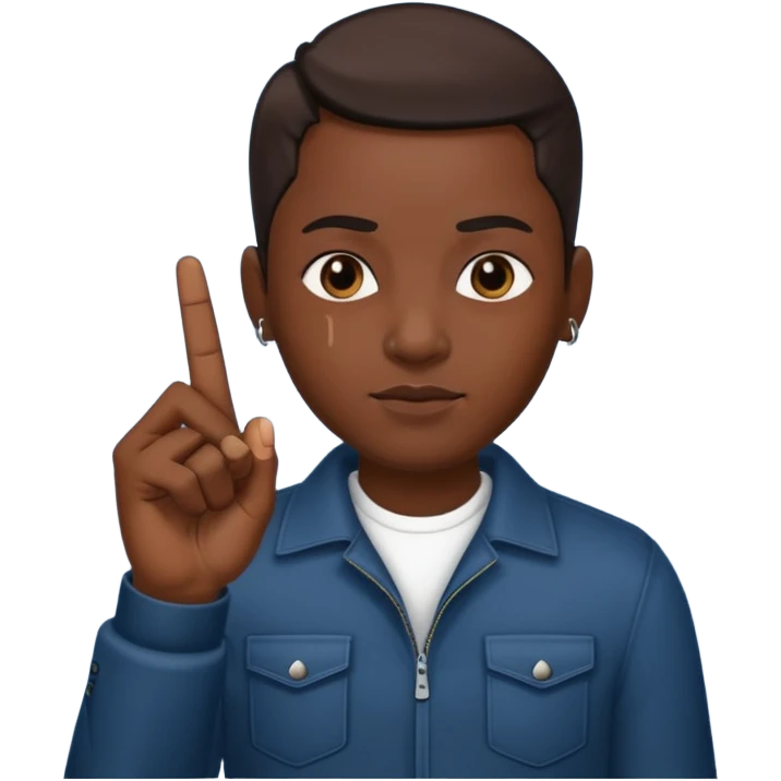 Zenci orta parmak çekiyo emoji