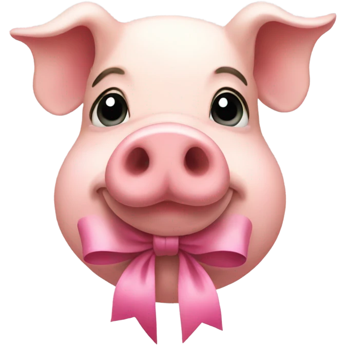 Pig with a pink bow  emoji