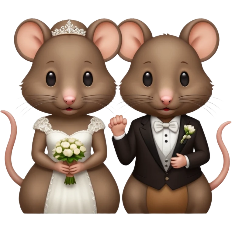 Two rats, a male and a female, getting married  emoji