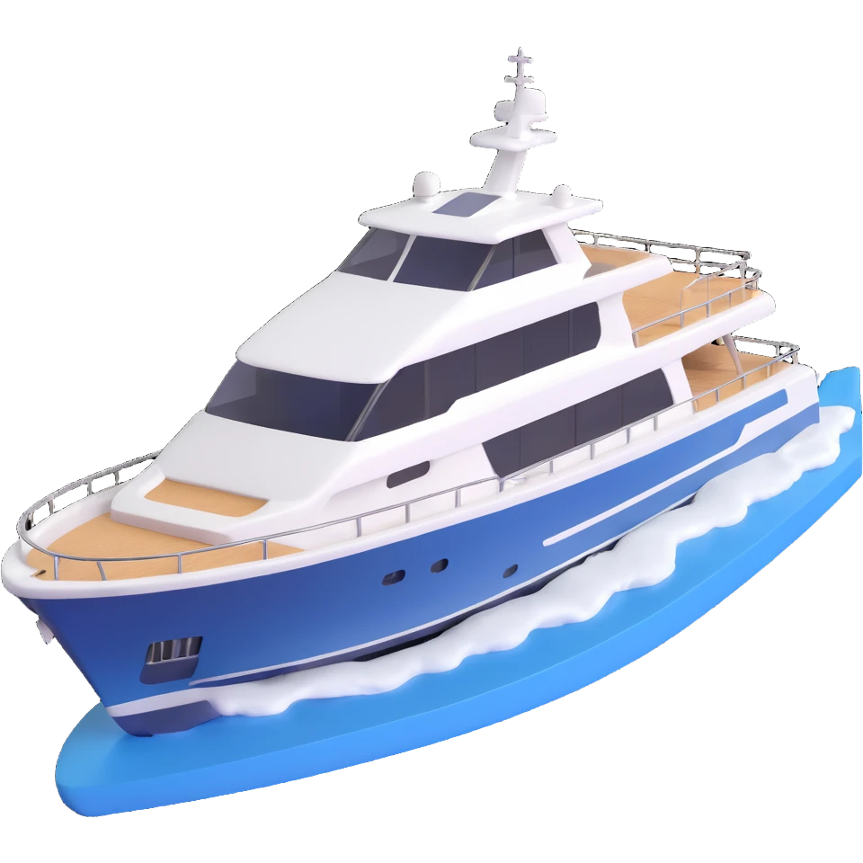 make a 70ft motor yacht facing to the right  emoji