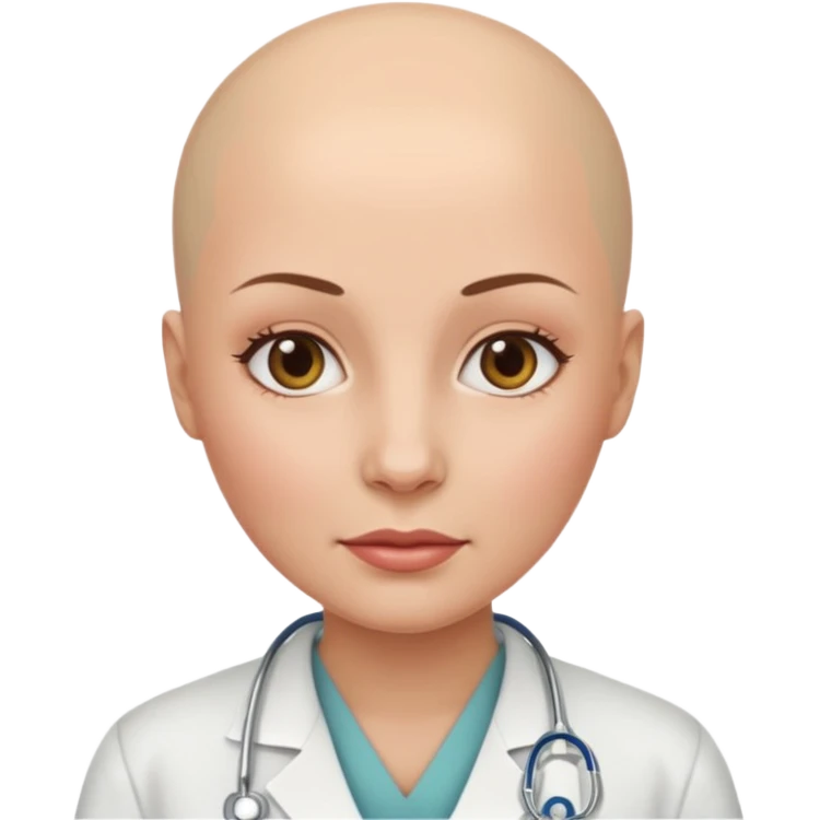 A bald woman at hospital  emoji