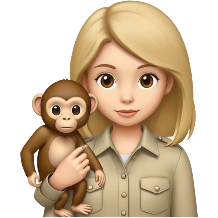 a girl with a monkey in her pocket emoji