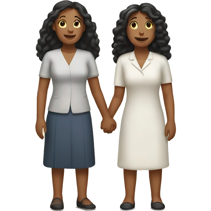 Two women holding hands emoji