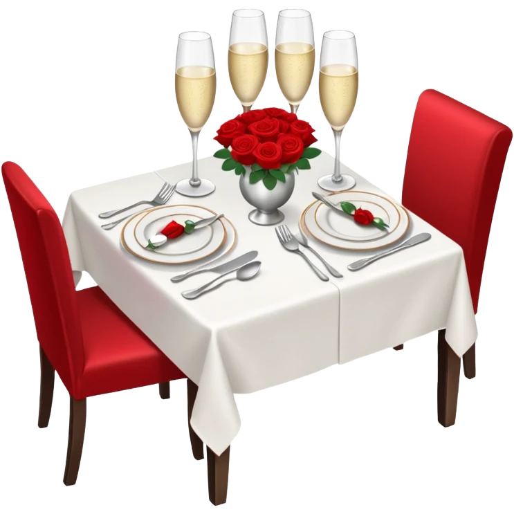 Fine dining restaurant table for two emoji