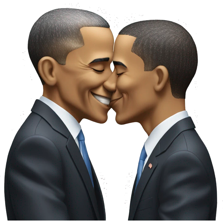 Obama kissing joe emoji