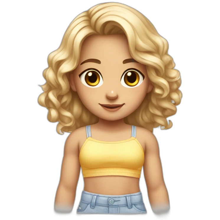 fullbody female young child girl light skin underwear midriff cute adorable sweet emoji