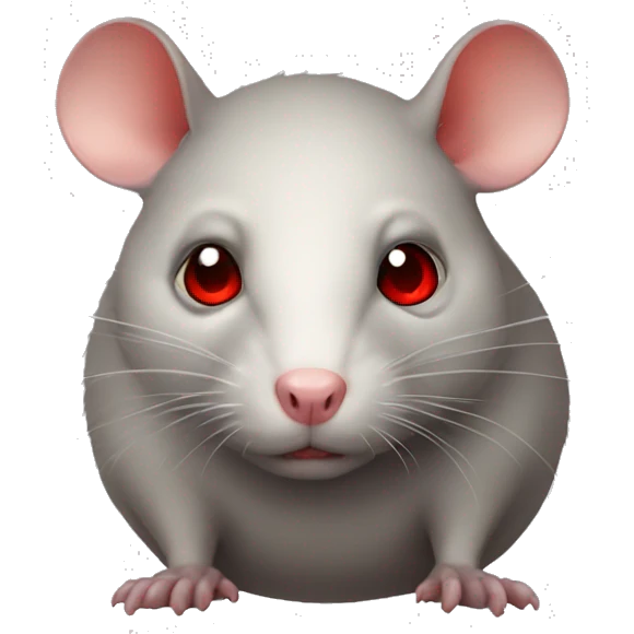 Fat rat with red eyes emoji