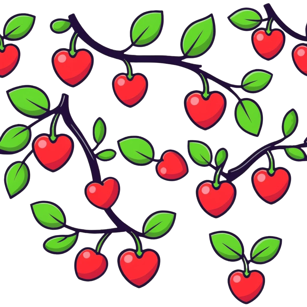 heart shape made out of berries emoji