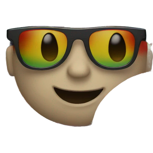 Rainbow face with sunglasses emoji