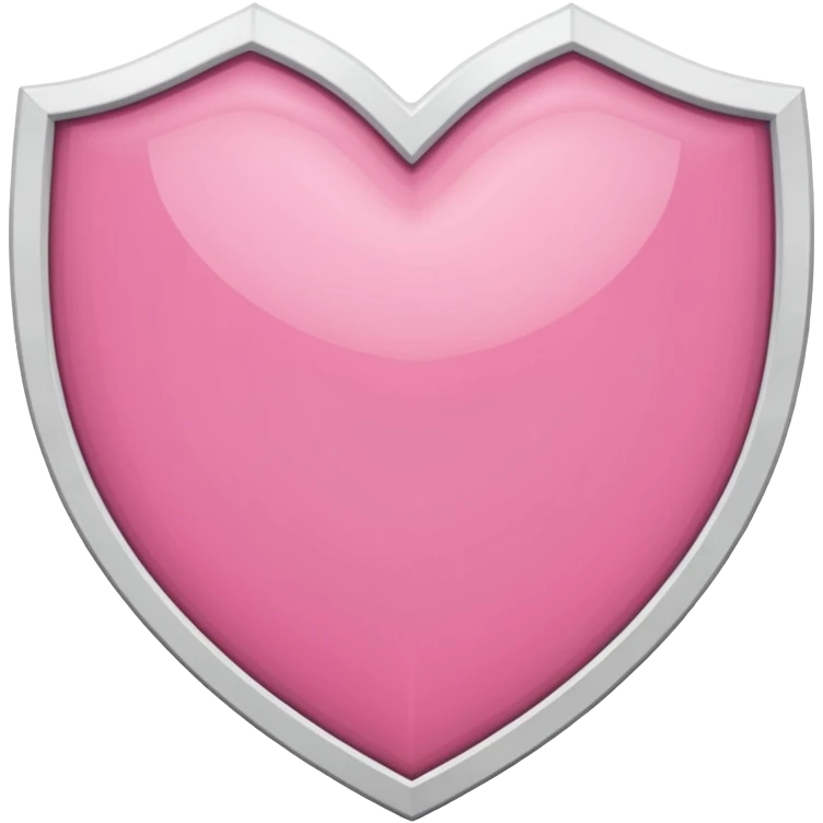 pink shield with white frame and a heart on it emoji