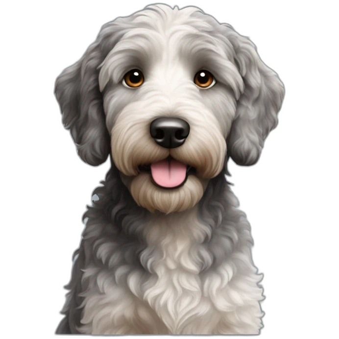 Labradoodle grey black merle emoji