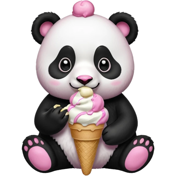 Panda eating ice cream emoji