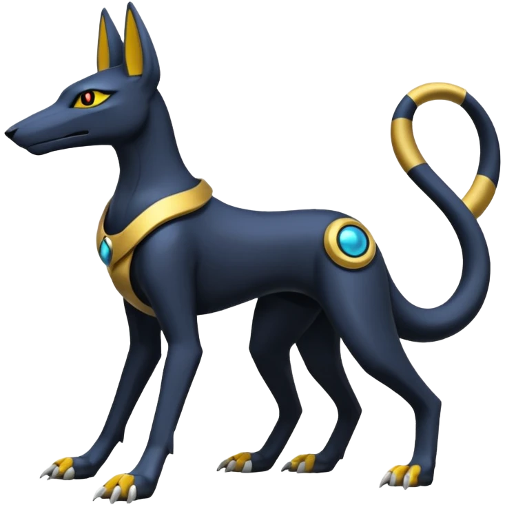 Heliolisk-Anubis-Lombax-Sergal-Umbreon-Cyclizar-Genesect-Pokémon, full body emoji