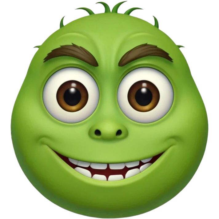 Mike Wazowski (one eye) from the Monsters Inc. Pixar movie emoji