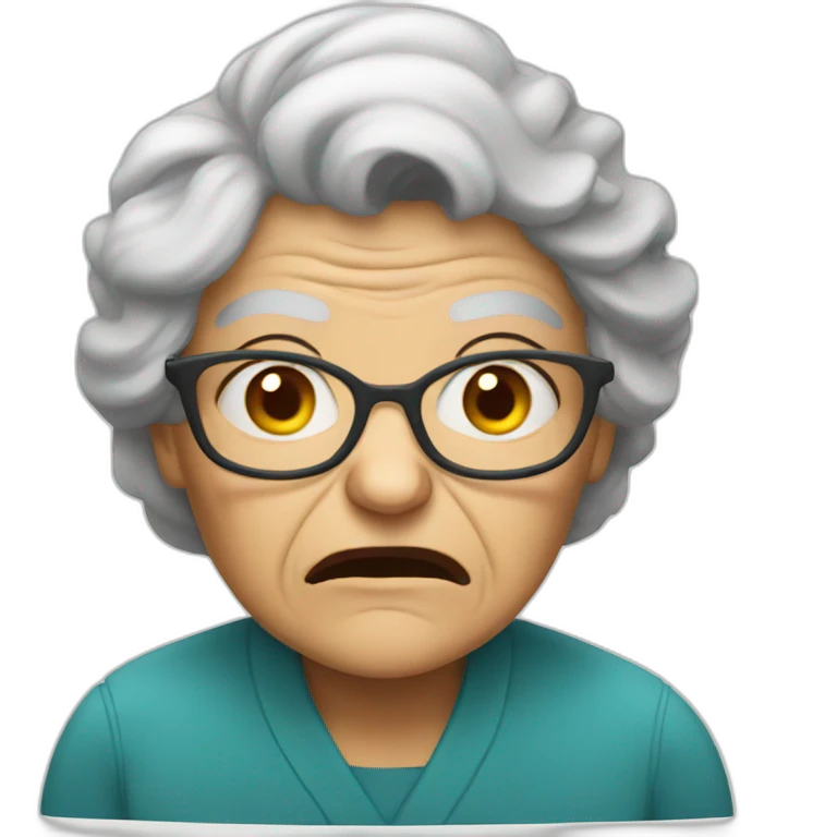 Angry old lady emoji