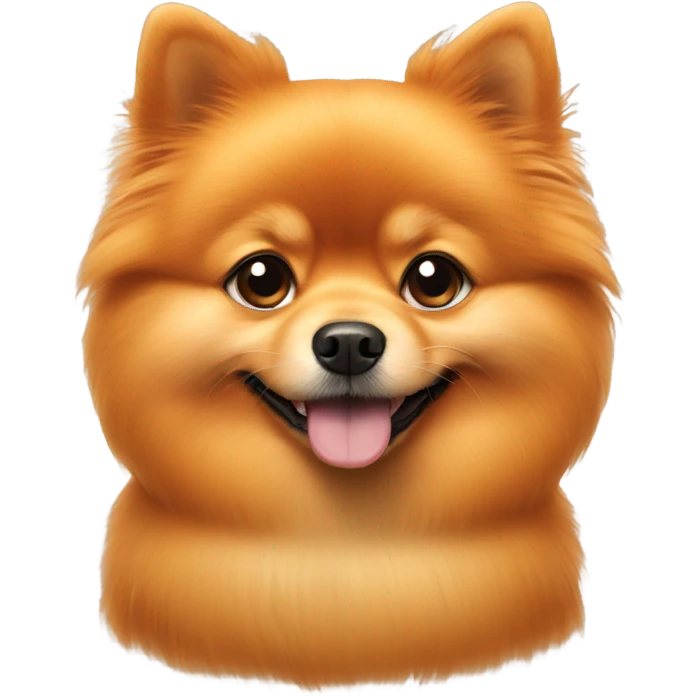 orange Pomeranian dog with two girls  emoji