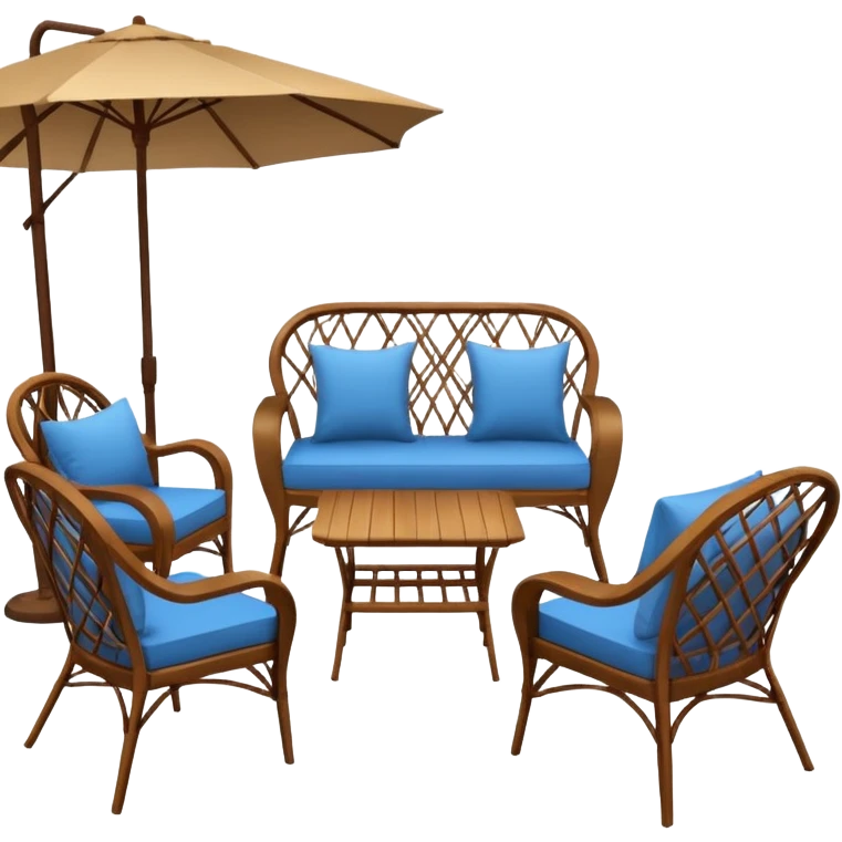 Patio with chairs and couch emoji