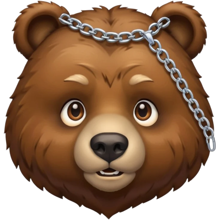 Сделай лицо медведя с цепью на шее emoji
